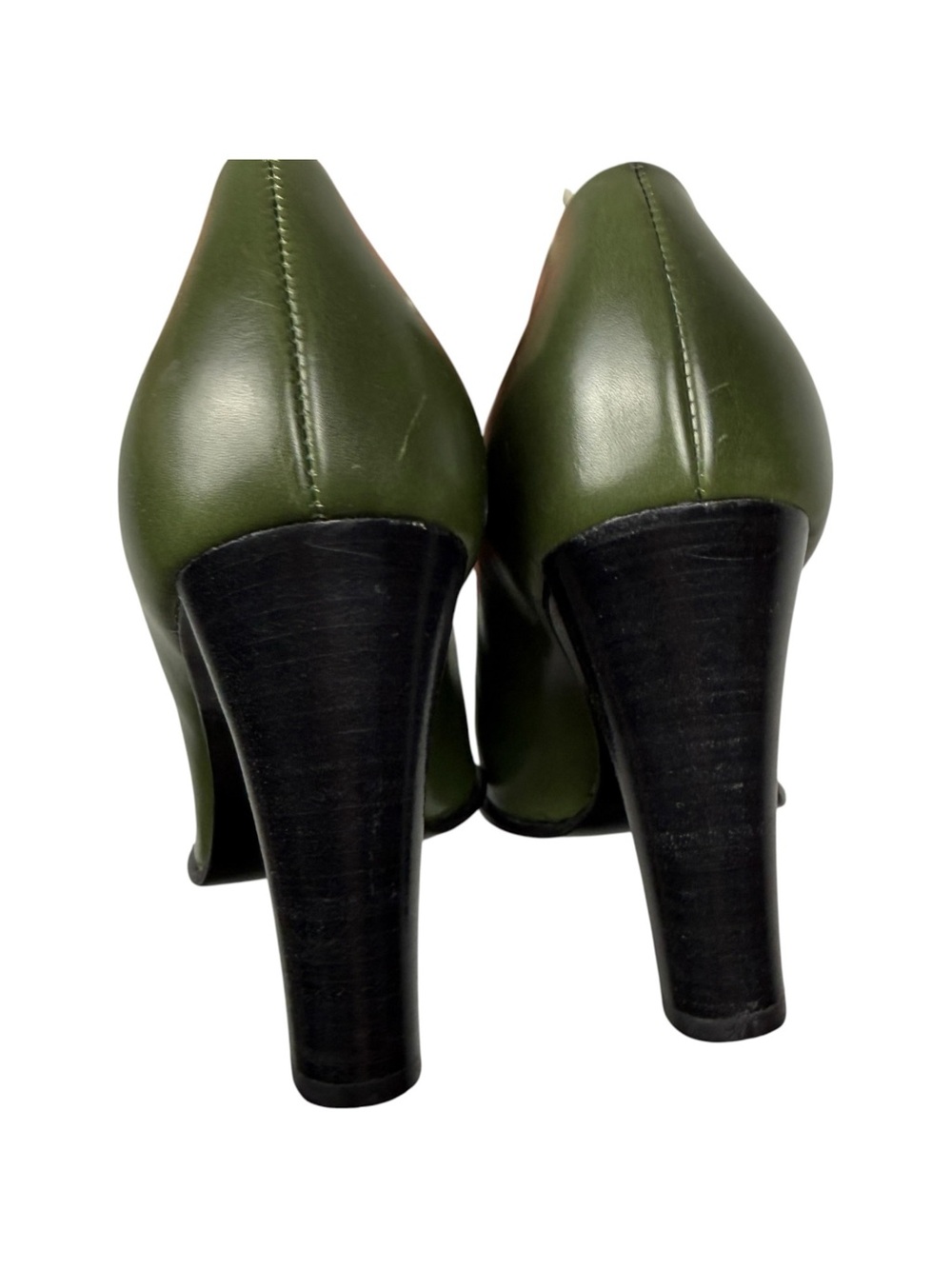 Prada Vintage Green Leather Classic Pointed Pumps - Picture 7 of 9